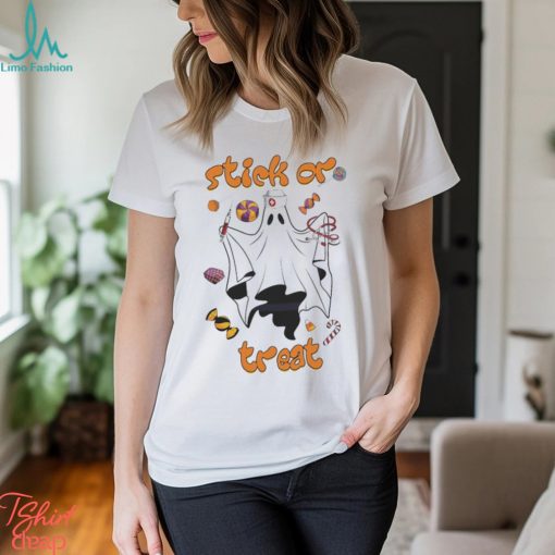 Vintage Stick Or Treat Funny Nurse Shirt