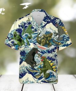 Vintage Super Godzilla Surfing Hawaiian Shirt