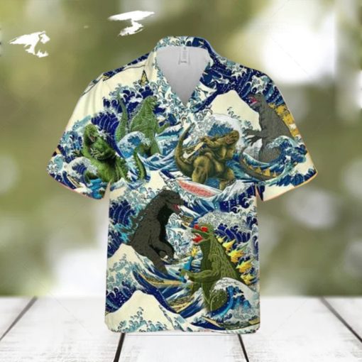 Vintage Super Godzilla Surfing Hawaiian Shirt