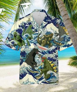 Vintage Super Godzilla Surfing Hawaiian Shirt