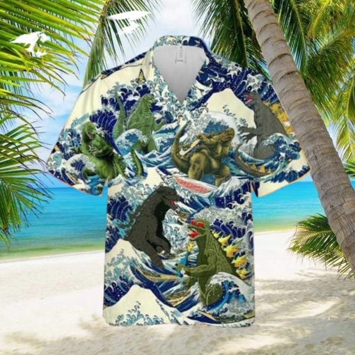 Vintage Super Godzilla Surfing Hawaiian Shirt