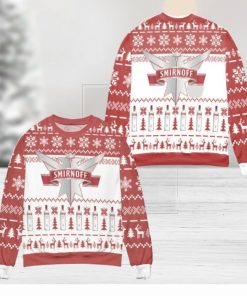 Vodka Smirnoff Red Label Logo Reindeer Christmas Ugly Sweater