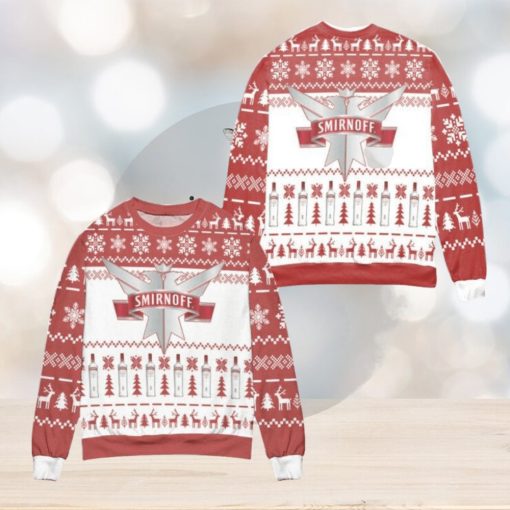 Vodka Smirnoff Red Label Logo Reindeer Christmas Ugly Sweater