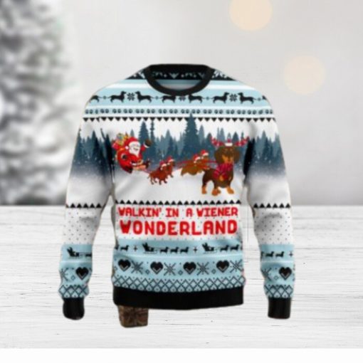 Walkin‘ In A Weiner Wonderland Ugly Christmas Sweater New For Men And Women Gift Holidays Christmas