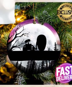 Wall E Moon Night 2023 Holiday Gifts Custom Name Christmas Ornament