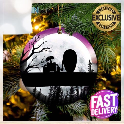 Wall E Moon Night 2023 Holiday Gifts Custom Name Christmas Ornament