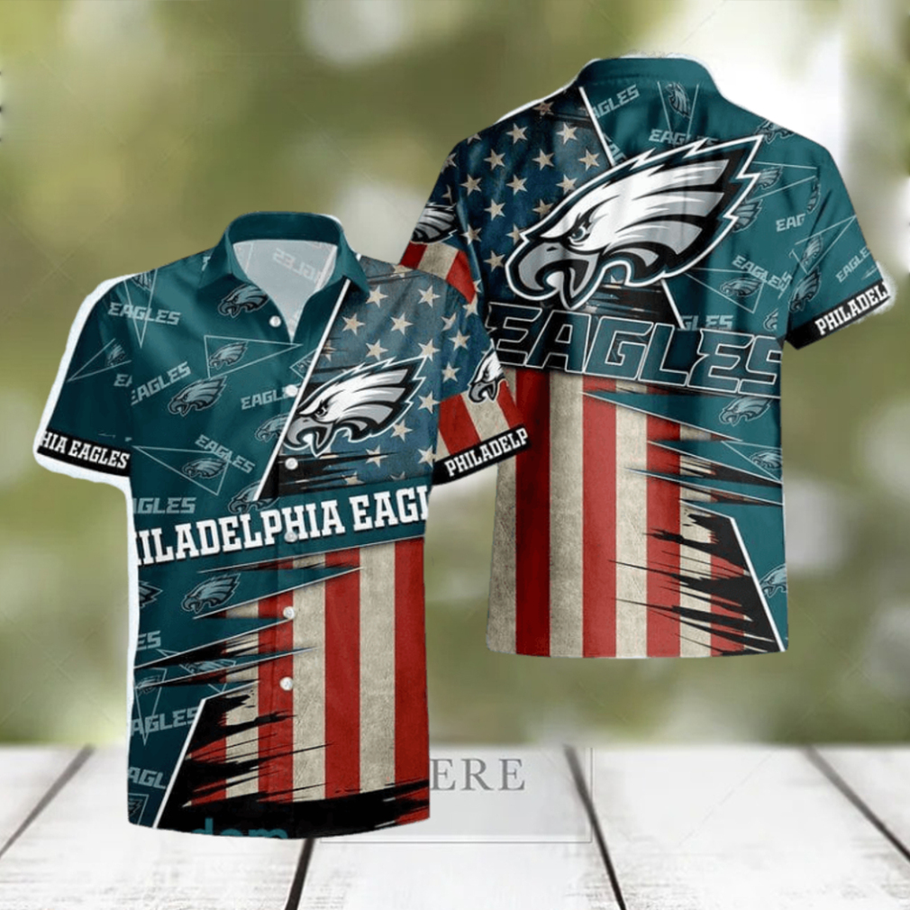 Philadelphia Eagles Camouflage Veteran American Flag Polo Shirts