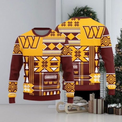 Washington Commanders Christmas Snowflakes Pattern New Style Knitted Sweater