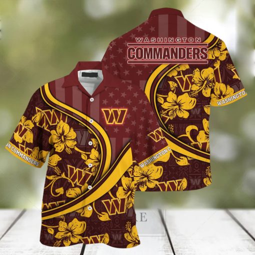 Washington Commanders NFL Us Flag Hawaiian Shirt Custom Summer Aloha Shirt