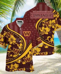 Washington Commanders NFL Us Flag Hawaiian Shirt Custom Summer Aloha Shirt