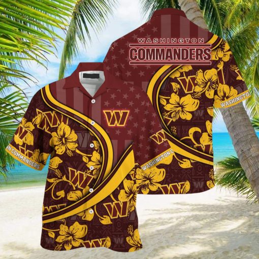 Washington Commanders NFL Us Flag Hawaiian Shirt Custom Summer Aloha Shirt