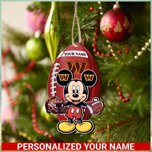 Washington Commanders Personalized Your Name Mickey Mouse And NFL Team Ornament SP161023191ID03