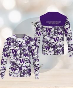 Washington Huskies Champions Sports Hawaiian Coconut Patterns 2023 Ugly Christmas Sweater Men And Women Gift For Fans Holidays