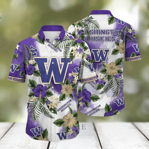 Washington Huskies NCAA Hawaiian Shirt Sun Showerstime Aloha Shirt