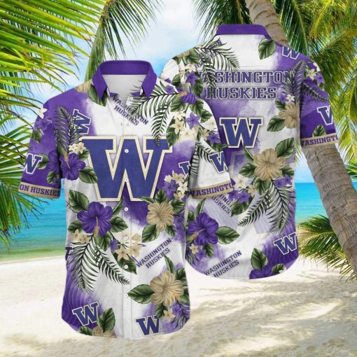 Washington Huskies NCAA Hawaiian Shirt Sun Showerstime Aloha Shirt