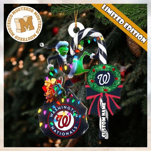Washington Nationals MLB Grinch Candy Cane Personalized Xmas Gifts Christmas Tree Decorations Ornament_55909257 1