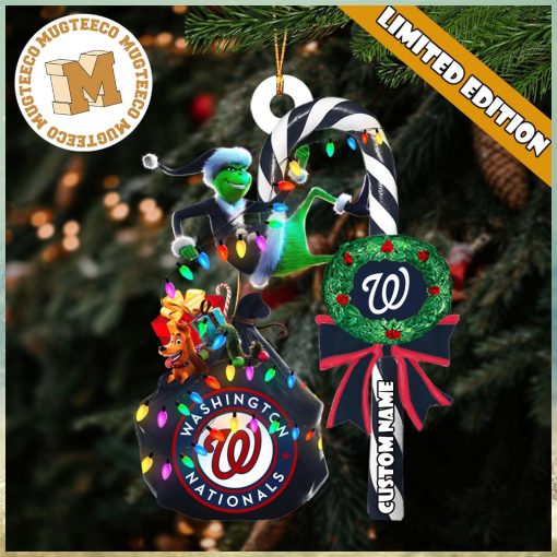 Washington Nationals MLB Grinch Candy Cane Personalized Xmas Gifts Christmas Tree Decorations Ornament_55909257 1
