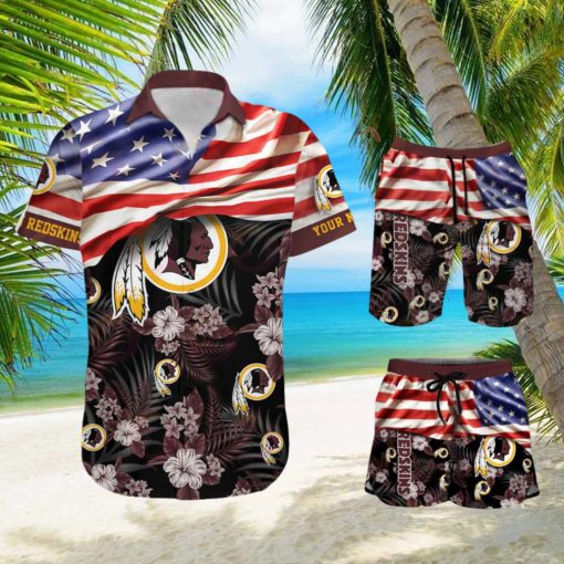 Washington Redskinds Personalized NFL Hawaiian Shirt & Shorts For Fans Gift Men And Women Holiday Summer