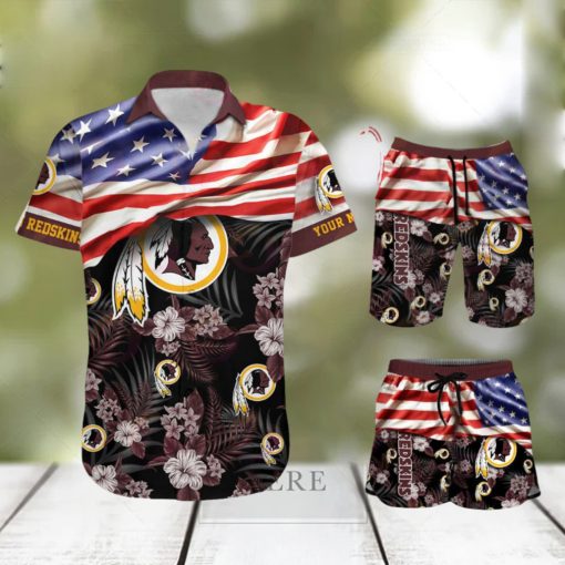 Washington Redskinds Personalized NFL Hawaiian Shirt & Shorts For Fans Gift Men And Women Holiday Summer