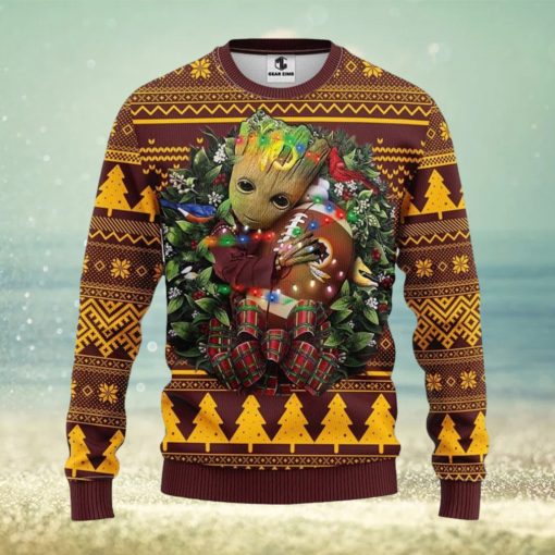 Washington Redskins Groot Hug Christmas Ugly Sweater Christmas Gift Ideas For Fans