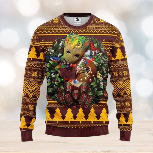 Washington Redskins Groot Hug Christmas Ugly Sweater Christmas Gift Ideas For Fans