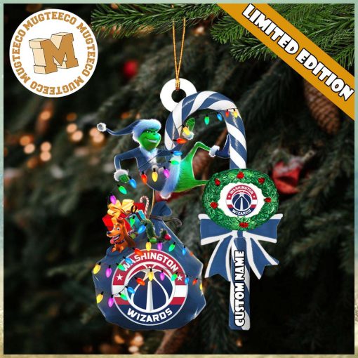Washington Wizards NBA Grinch Candy Cane Personalized Xmas Gifts Christmas Tree Decorations Ornament_15433124 1