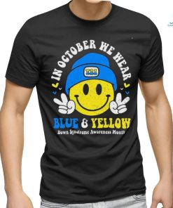 We Wear Yellow Blue Smile Face For Down Syndrome Awareness T Shirt