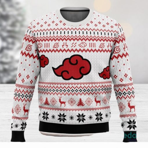 White Christmas Akatsuki 3D Ugly Christmas Sweater Unisex Christmas Sweater For Men And Women