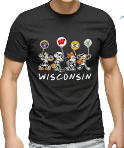 Wisconsin all sports team Mickey and friends Halloween shirt