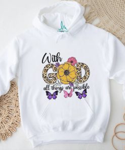 With God All Things Are Possible Leopard Butterflies Shirt
