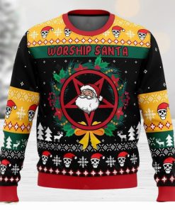 Worship Santa Ugly Sweater – Custom Christmas Family Sweatshirt