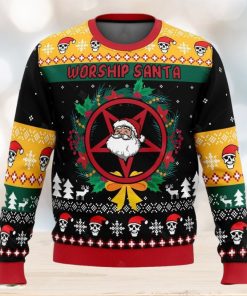 Worship Santa Ugly Sweater – Custom Christmas Family Sweatshirt