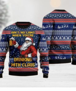 Xmas Aint No Laws When Drinking Witt Claus Ugly Christmas Sweater