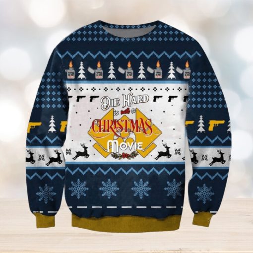 Xmas Diehard Christmas Fabric Knitted 3D Sweater For Thanksgiving