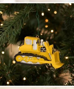 Yellow Bulldozer Ornament