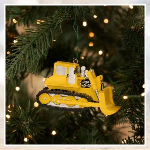 Yellow Bulldozer Ornament
