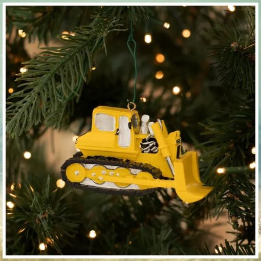 Yellow Bulldozer Ornament