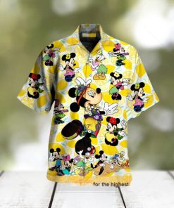 Yellow Mickey Hawaiian Shirt, Mickey's Tropical Adventure Summer Button Shirt