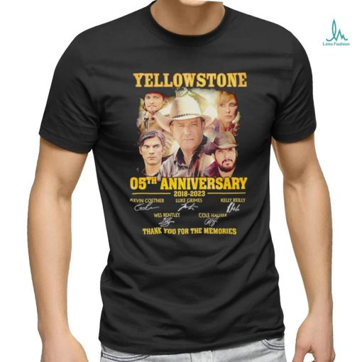 Yellowstone 05th Anniversary 2018 2023 thank you for the memories signatures t shirt