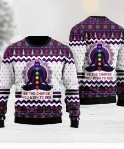 Yoga Be The Change Ugly Christmas 3D Sweater Gift For Men And Women