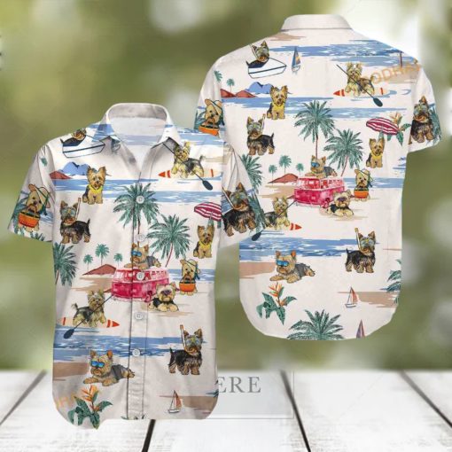 Yorkie Button Hawaiian Shirt