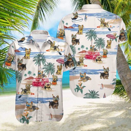 Yorkie Button Hawaiian Shirt