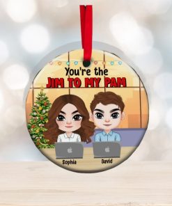 You’re The Jim To My Pam, Personalized Office Couple Ornament