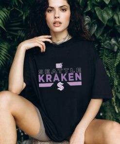 Youth Seattle Kraken Levelwear Black Hockey Fights Cancer Podium Fleece Shirt