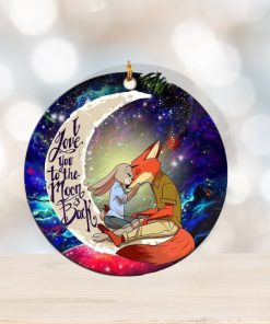 Zootopia Fox Couple Love You To The Moon And Back Galaxy Personalized Christmas Decorations Ornament 2023