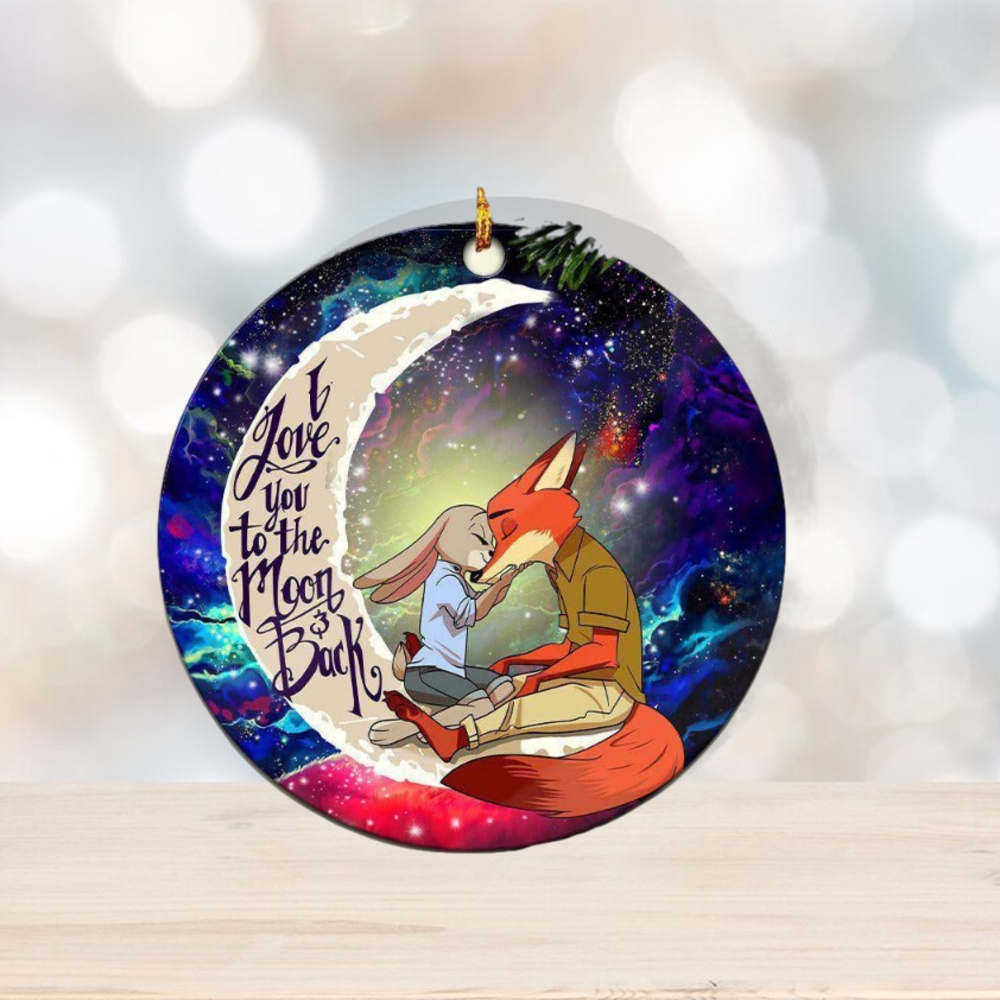 Zootopia Fox Couple Love You To The Moon And Back Galaxy Personalized Christmas Decorations Ornament 2023 Zootopia Fox Couple Love You To The Moon And Back Galaxy Personalized Christmas Decorations Ornament 2023