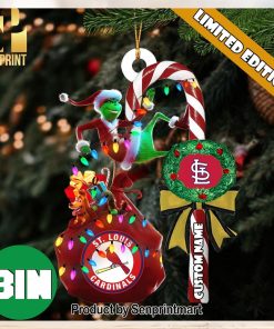 Boston Red Sox MLB Grinch Candy Cane Personalized Xmas Gifts