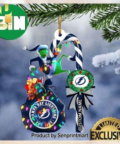 christmas gifts tampa bay lightning nhl grinch candy cane custom name ornament 1 70uon