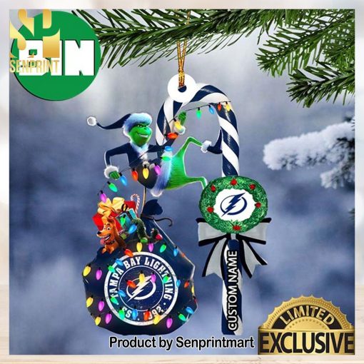 christmas gifts tampa bay lightning nhl grinch candy cane custom name ornament 1 70uon