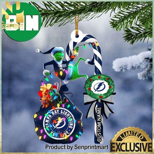 christmas gifts tampa bay lightning nhl grinch candy cane custom name ornament 1 70uon